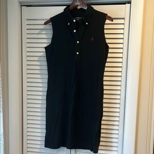 Black Sleeveless Polo Dress